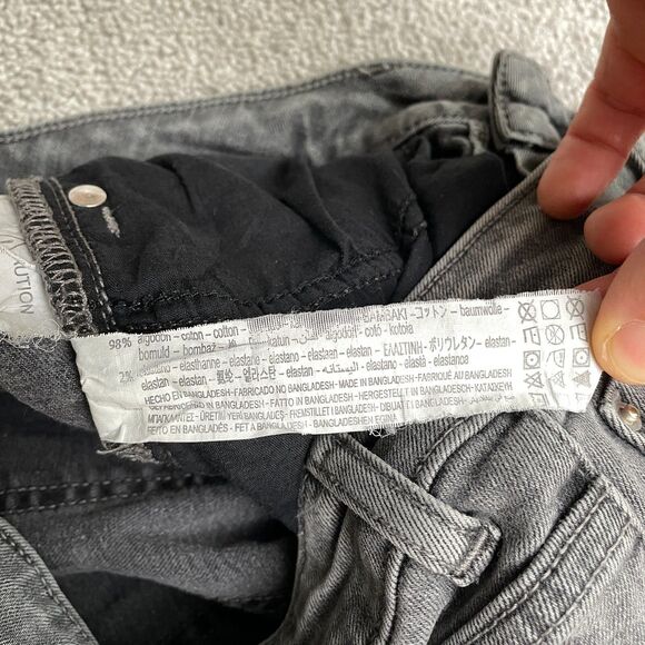Zara Skinny Cropped Denim Jeans Womens  4 Washed Gray Slim Cut Hem Casual 28x27 - Picture 4 of 13